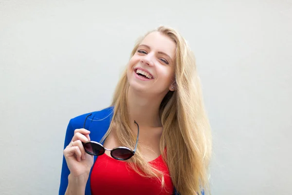 Charming woman holding glasses — Stock Photo, Image