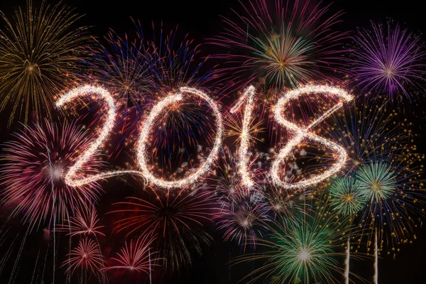 New Year vuurwerk 2018 — Stockfoto