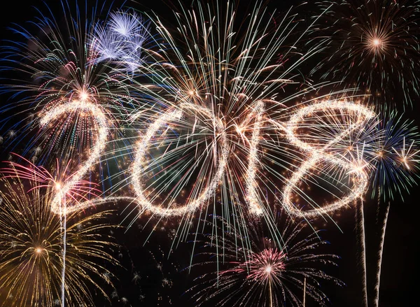 New Year Eve Vuurwerk 2018 — Stockfoto
