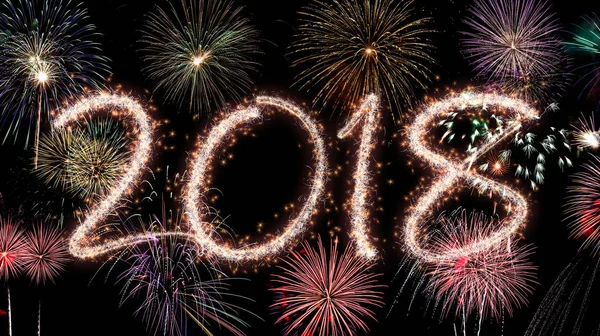 New Year Eve Vuurwerk 2018 — Stockfoto