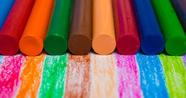 Close Colorful Crayons Background — Stock Photo, Image