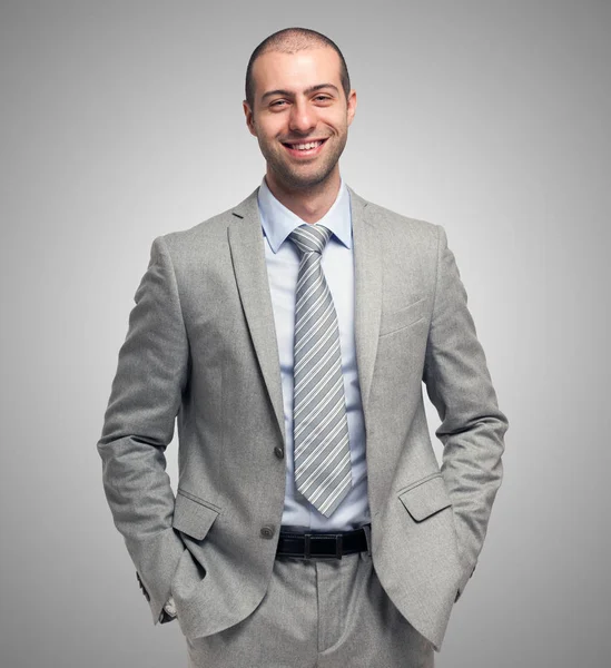 Smiling Businessman Studio Portrait — Stock Photo, Image