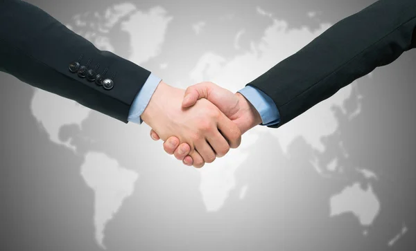 Business Handshake World Map — Stock Photo, Image