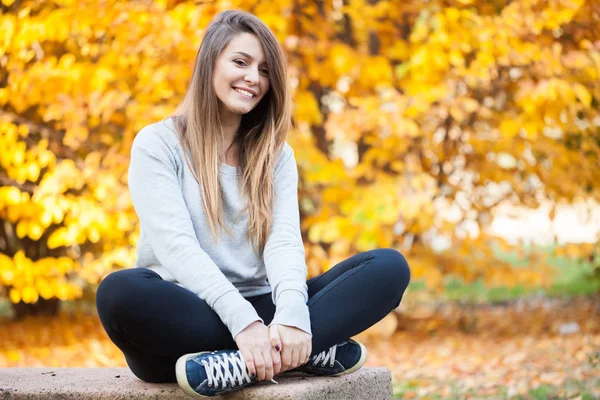 Portrait Une Femme Automne — Photo