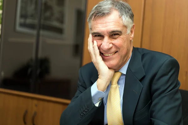 Senior businessman in his office — Stock Photo, Image