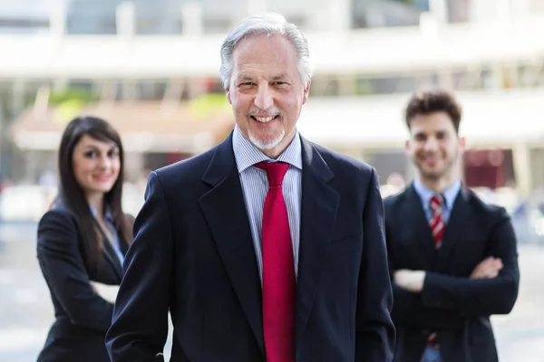 Business Team Smiling Outdoors — Stock Photo, Image