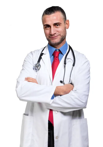 Lekarz w szpitalu skrzyżowane ramiona — Zdjęcie stockowe
