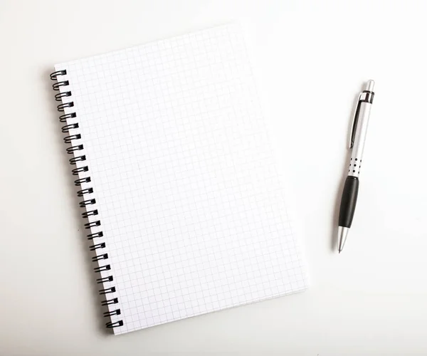 Empty Open Notebook Pen — Stock Photo, Image