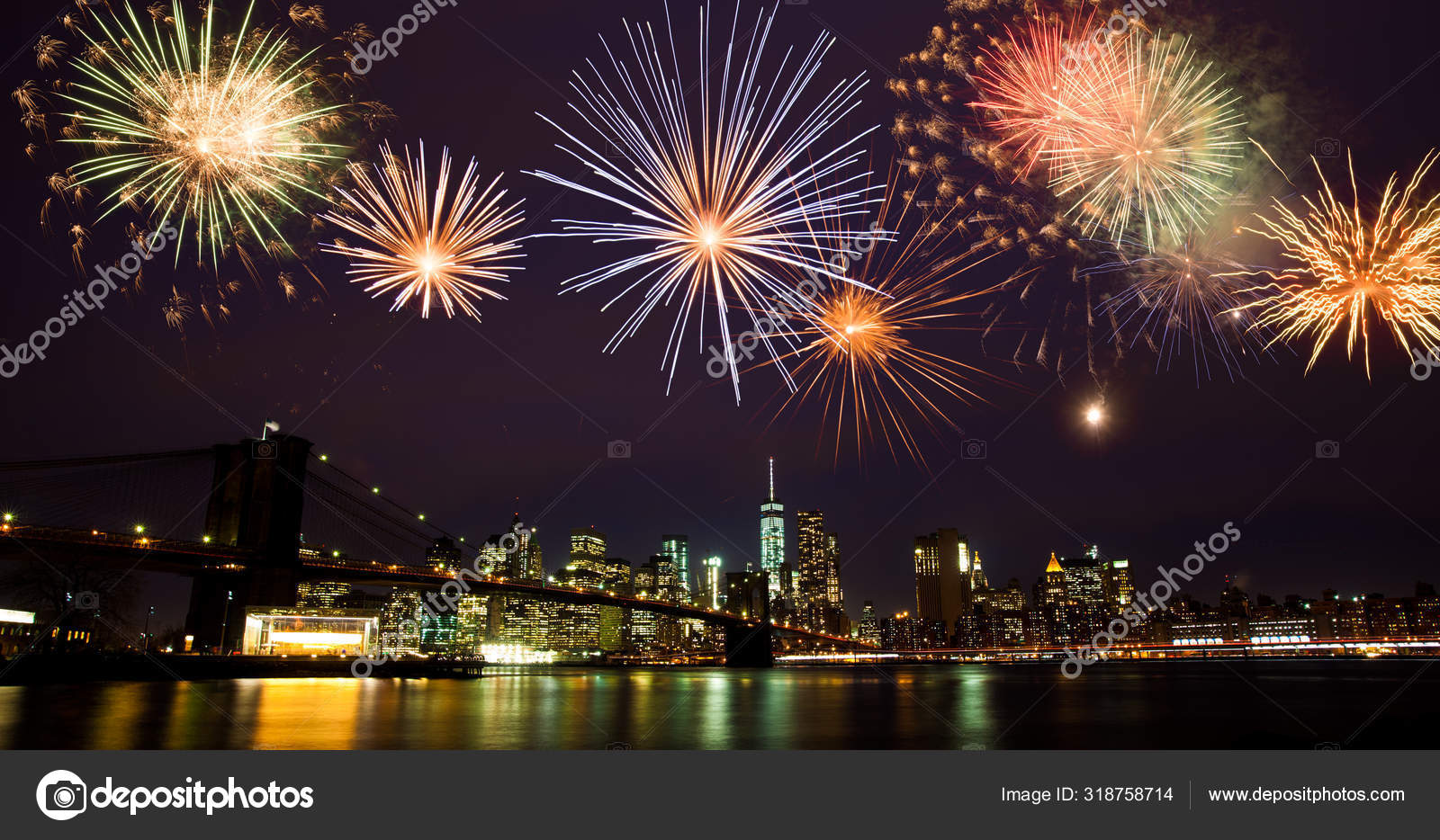 New Year Fireworks New York — Stock Photo © minervastock 318758714