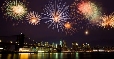 New York 'ta Yeni Yıl Havai fişekleri