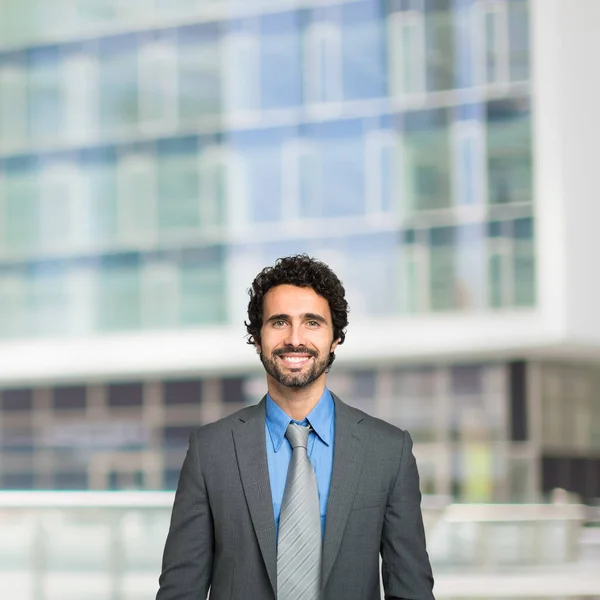 Retrato Sonriente Hombre Negocios Hombre Negocios Con Gran Espacio Copia —  Fotos de Stock