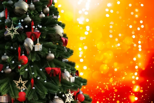 Christmas Tree Glittery Luminous Background — Stock Photo, Image