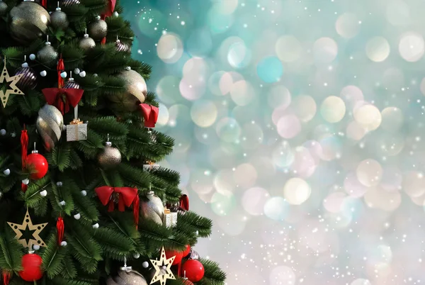 Christmas Tree Glittery Luminous Background — Stock Photo, Image