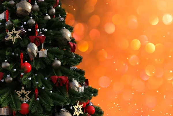 Christmas Tree Glittery Luminous Background — Stock Photo, Image