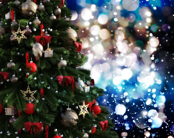 Christmas Tree Glittery Luminous Background — Stock Photo, Image