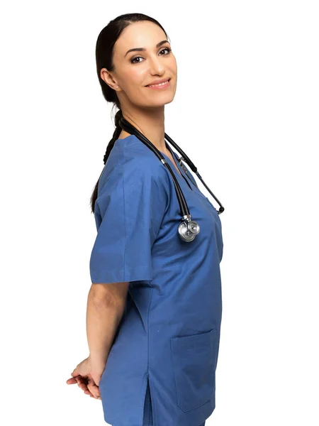 Retrato Una Joven Enfermera Sonriente —  Fotos de Stock
