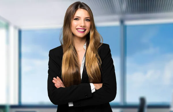 Smiling Businesswoman Office — Stock Photo, Image
