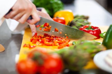 Bir aşçı iş onun mutfak detay