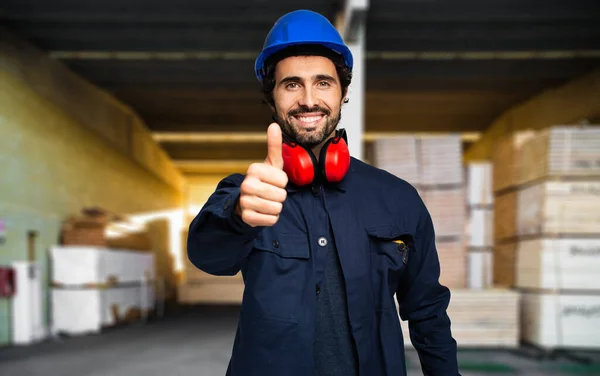 Site Construction Manager Giving Thumbs — Stock Photo, Image