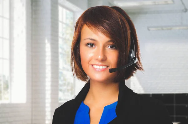 Portrait Beautiful Customer Representative Work — Stock Photo, Image