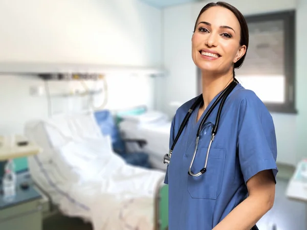 Retrato Una Joven Enfermera Sonriente — Foto de Stock