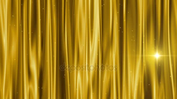 Gold Vorhang 1920 1080 Full Video Hintergrundschleife — Stockvideo