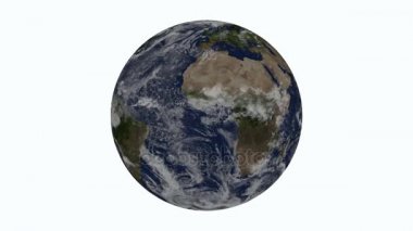 Parlayan parçacıkları ile parlak gezegen dönüşü. Spase Earth'te