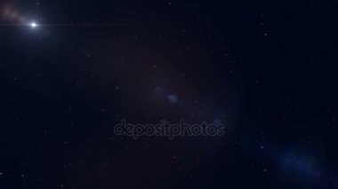 Kozmik soyut gökyüzünde parlayan parçacıklar