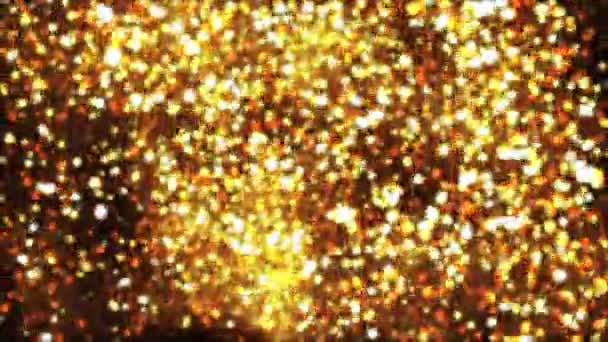 Golden bokeh rain abstract background — Stock Video