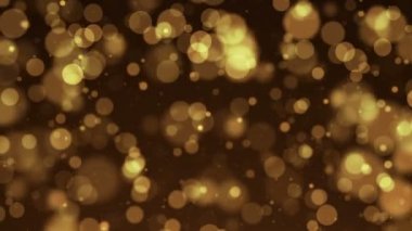 Altın parçacıkları. Doğal yüzen organik parçacıklar üzerinde güzel arka plan. Işıltılı parçacıklar Bokeh ile. Ağır çekim.