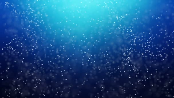 Gouddeeltjes. Natuurlijke organische deeltjes zwevend op mooie achtergrond. Glinsterende deeltjes met Bokeh. Slow motion. — Stockvideo