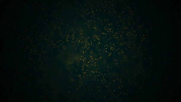 Partículas de oro. Partículas orgánicas flotantes naturales Sobre fondo relajante beatiful. Partículas brillantes con Bokeh. Movimiento lento . — Vídeo de stock