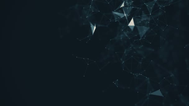 Abstract futuristic, polygonal space with a dark background with connecting points, lines and triangles. The concept of science, business, space. — Stock Video