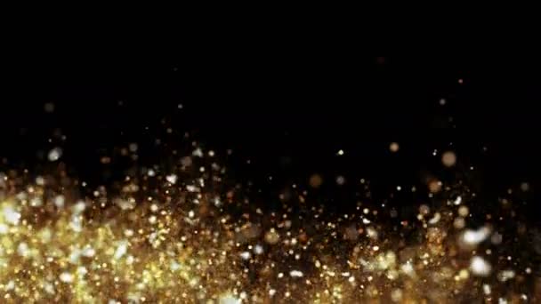 Dust Particles, random motion of particles.On beatiful relaxing Background. Glittering Particles With Bokeh in volumetric light — Stock Video