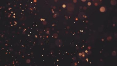 Titreşme parçacıkları, parçacıkların rastgele hareketi. Güzel rahatlatıcı arka plan üzerinde. Volumetrik ışıkta bokeh Ile ışıltılı parçacıklar