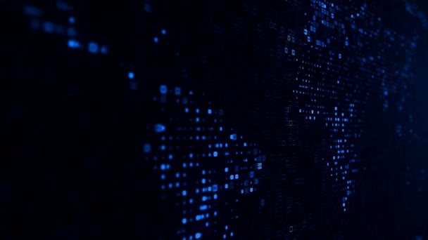 Noir bleu hexadécimal big data numérique code futuriste informatique généré par ordinateur boucle transparente animation suivi shot 