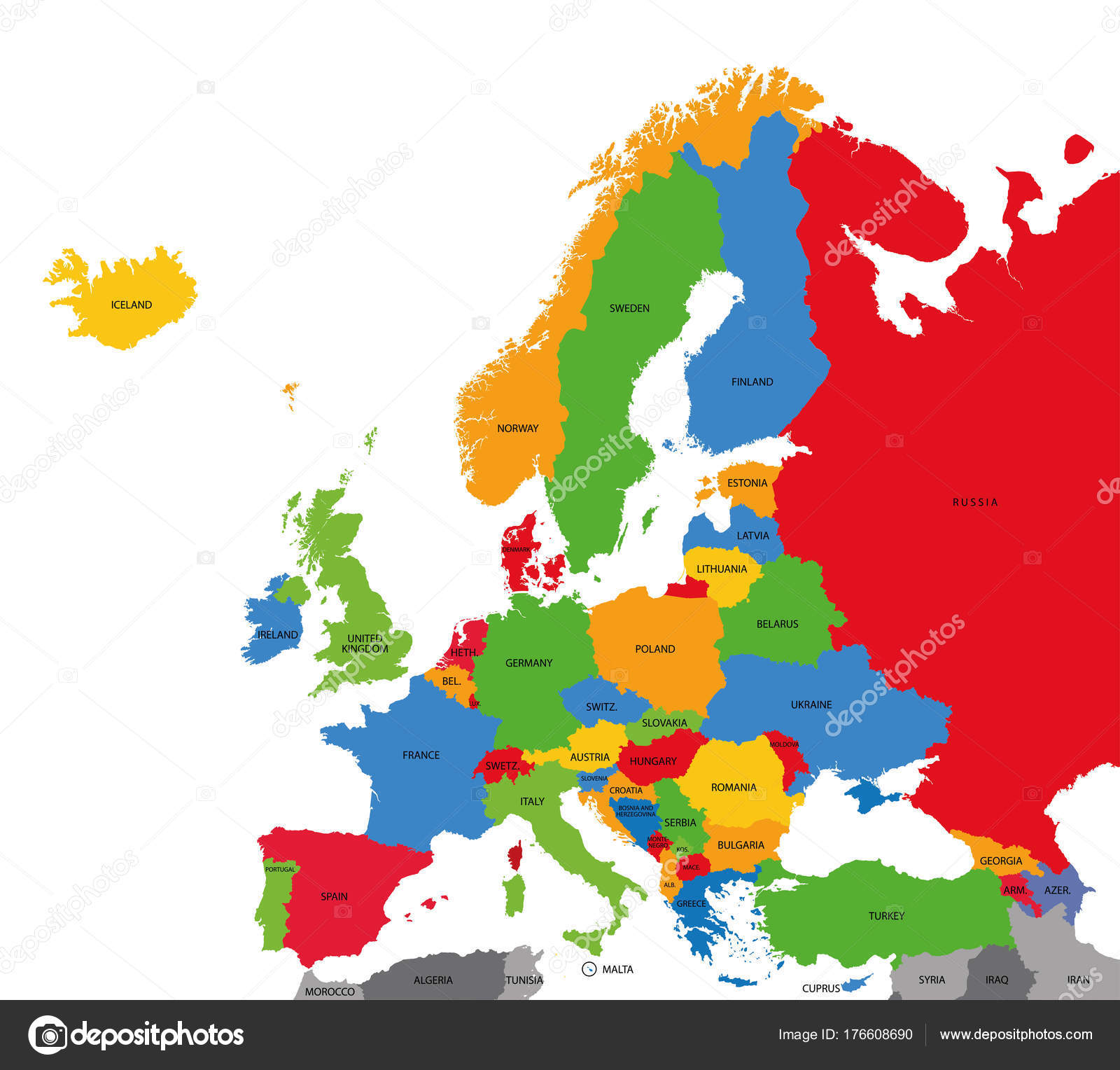 Mapa de Europa y Portugal. 3d: ilustración de stock 195720929