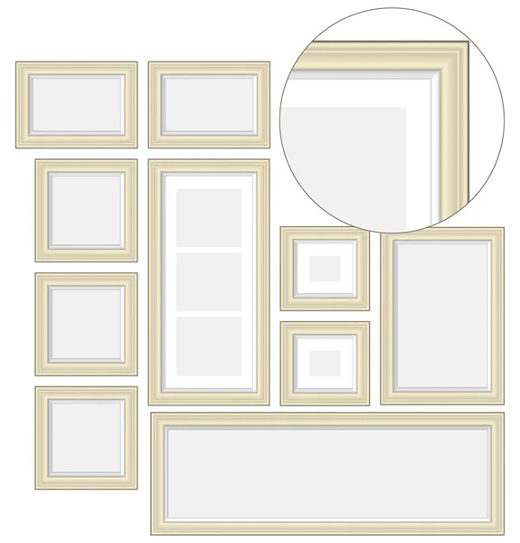 Ένα άδειο ξύλινο πλαίσιο, διανυσματικές απεικονίσεις — Διανυσματικό Αρχείο