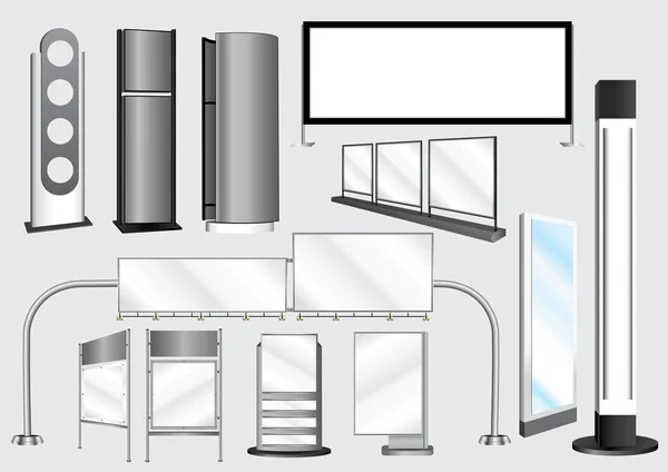 Set dari gambar vektor dari template untuk branding, desain dari billboard dan struktur iklan - Stok Vektor