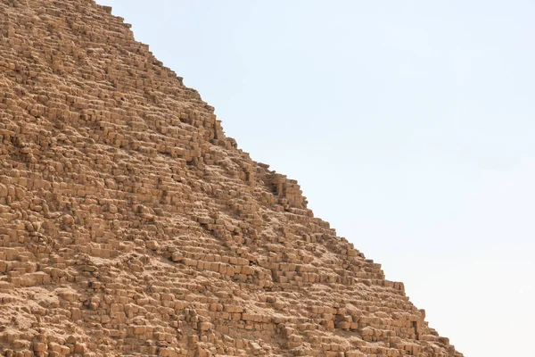 Alvenaria de grandes pedras a grande pirâmide Faraó Khafre, fundo dinâmico diagonal — Fotografia de Stock