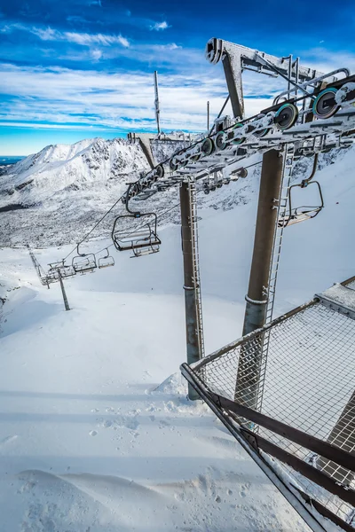 Gefrorene Seilbahn in der Tatra, Polen — Stockfoto