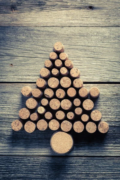 Christmas tree arranged with wine cork — Stock Photo, Image