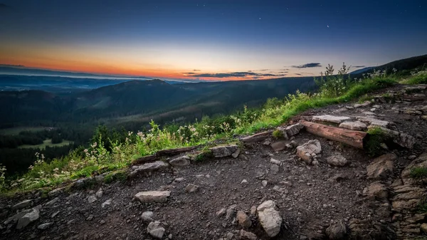 Vackra gryningen i Tatrabergen se från åsen, Polen — Stockfoto