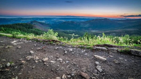 stock image Stunning dawn in Tatra mountains view from the ridge, Poland