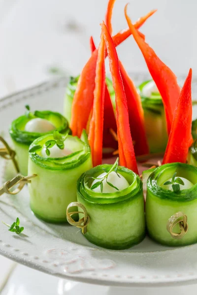 Alimento saludable varios dedos con ingredientes frescos para la merienda — Foto de Stock