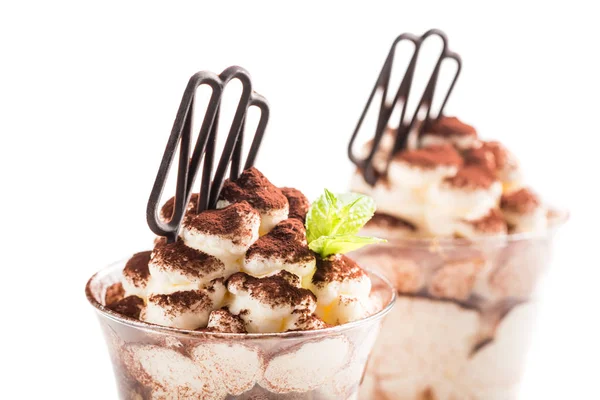 Closeup of ice cream tiramisu with cocoa — Stock Photo, Image