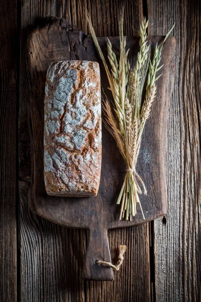 Pão delicioso e fresco com vários grãos no café da manhã — Fotografia de Stock