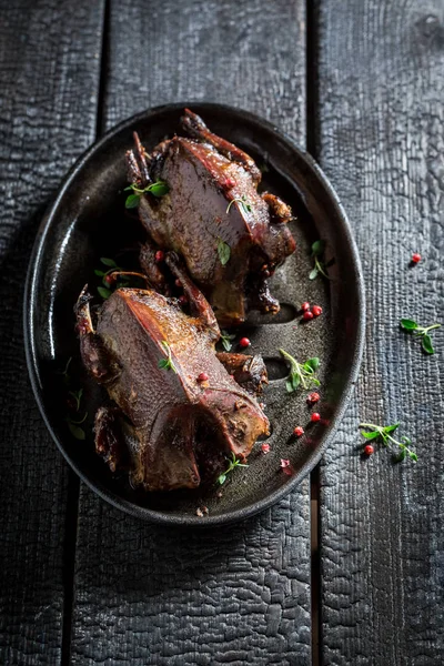 Homemade doves with pepper and spices on dark background — Stock Photo, Image