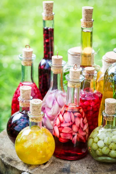 Meyve ve alkol ile tatlı çeşitli likör — Stok fotoğraf