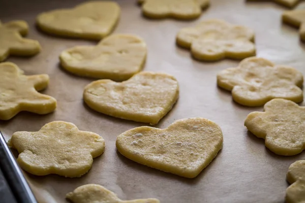 Preparación para hornear las deliciosas galletas lechosas — Foto de Stock